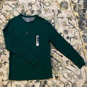 George Thermal Long Sleeve Henley in Green — Size: M